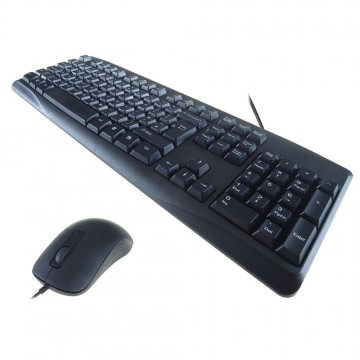 USB Scroll Mouse & Water Resistant/Spill Proof UK Qwerty Keyboard