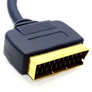 Pro Signal Scart Plug to Scart Plug Cable Moulded Plugs GOLD 1.5m