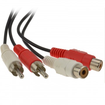 RCA Phono Twin Plugs to Sockets EXTENSION CABLE Audio Lead  1.2m