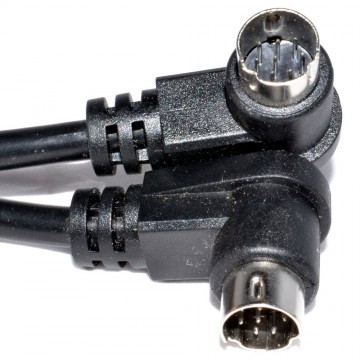 8 Pin Mini Din Right Angle Lead Male Plugs Audio Cable 1m