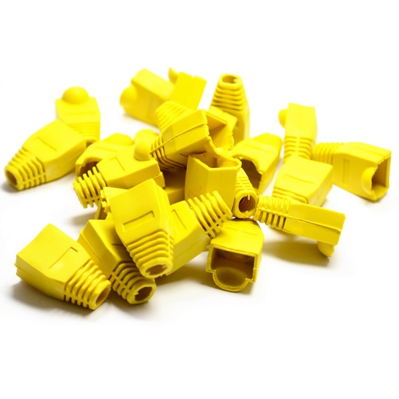 Boot for RJ45 Ethernet Network Cables YELLOW - Pack of 100 Boots