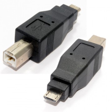 Micro B Male Plug to USB B Printer Male Plug Adapter Converter