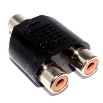 RCA Phono Twin Sockets to 3.5mm Mono Jack Socket Adapter