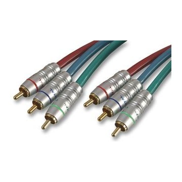 PRO Component Video RGB Cable 3 Phonos To Phono Gold Plated 10m
