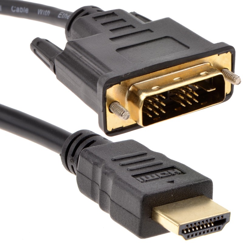 1m Video Cable HDMI to DVI-D M/M - DVI Cables - Multimedia Cables - Cables  and Sockets