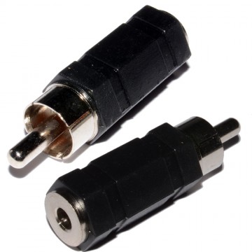 3.5mm Mono Jack Socket to Mono RCA Phono Plug Audio Adapter