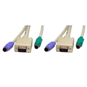 KVM Male To Male SVGA And PS/2 Cable Lead 2m