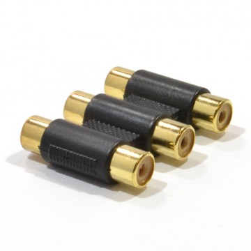 Phono RCA Coupler Triple Socket to Triple Socket for Audio and Video