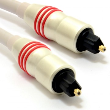 PEARL Digital Optical Audio Cable 6mm TOSlink Plug to Plug Lead 1m