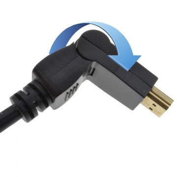 kenable 180 Degree Swivel Ended Multi Angle HDMI Cable Lead Gold 3m