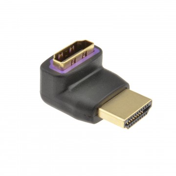 Slimline HDMI Male to Female Right Angled Adapter 270 Degrees GOLD