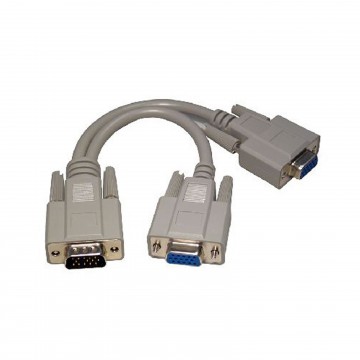 SVGA Monitor Splitter 2 way Cable 1 x HD15 Plug to 2 x HD15 Sockets