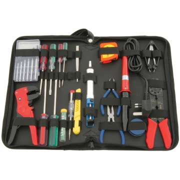 25 Piece Electronic Tool Set with Zip Up Fabric Carrying Wallet