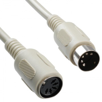 Male 5 Pin Din To Female 5 Pin Din AT/MIDI Extension Cable Lead 2m