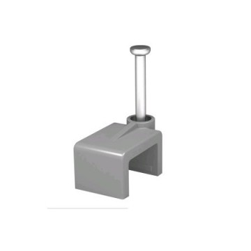 Grey 100 x 9mm Flat Cable Clips Secure Fastenings Cables