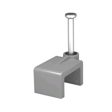 Grey 20 x 17mm Flat Cable Clips Secure Fastenings Cables