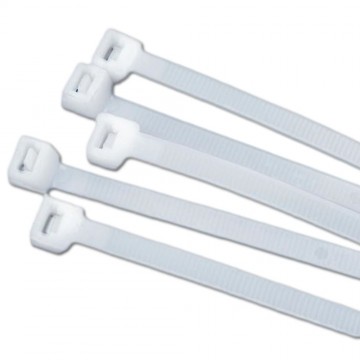 Natural Cable Ties 200mm x 4.8mm Nylon 66 UL Approved Pack of 25
