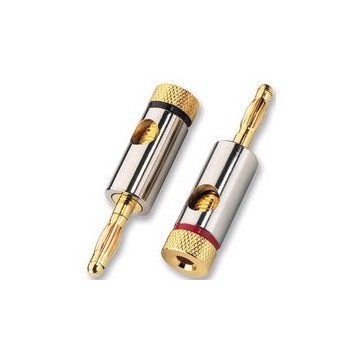 Gold Contact Left and Right Banana Plugs for Speaker Wire Cable 7mm