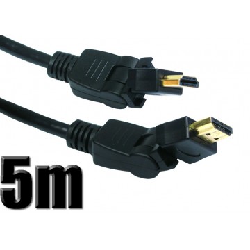 HDMI 1.4 Swivel Rotatable Ends High Speed Cable With Ethernet 3D TV 5m