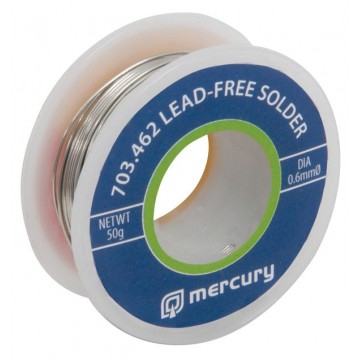 Mercury High Quality Lead Free Solder 50g Roll 0.6mm