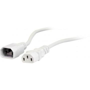 Power Extension Cable IEC Male to Female UPS Lead C14/C13 3m WHITE