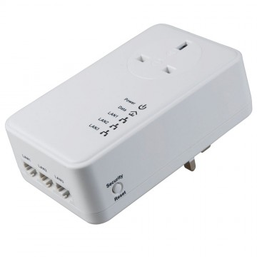 Newlink 500Mbps PowerLine 3 Port Homeplug Adapter Switch Pass Through