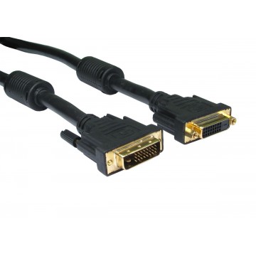 DVI-D 24+1 Male to Female Dual Link Gold Extension Cable 5m