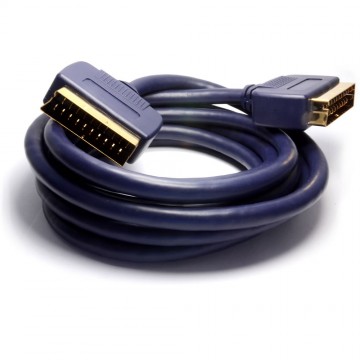 High Quality Moulded Male to Male Full Shielded Scart Cable 3m