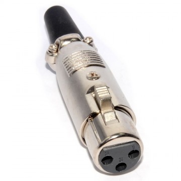 XLR Female Socket Connector Plug with Cable Protector