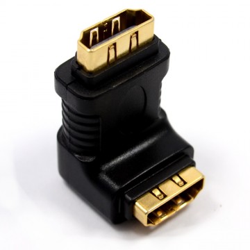HDMI Female to Female Right Angled Coupler Adapter