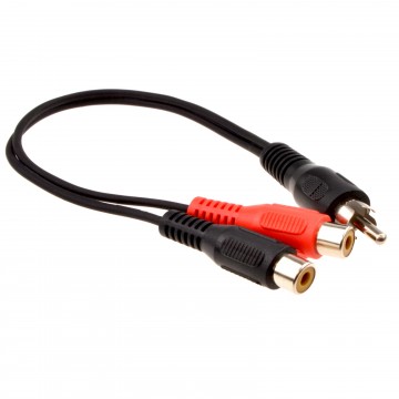 SoundLAB RCA Phono Male To 2 x RCA Female Phono Cable Lead 25cm