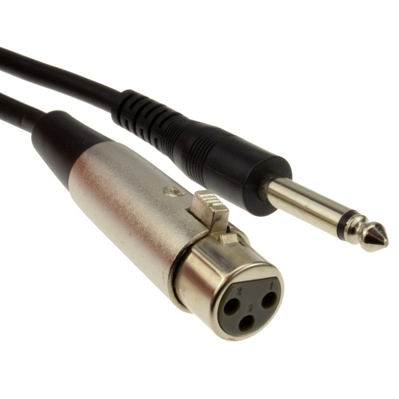 6.35mm Mono Jack Plug to XLR Socket Microphone Cable 3m