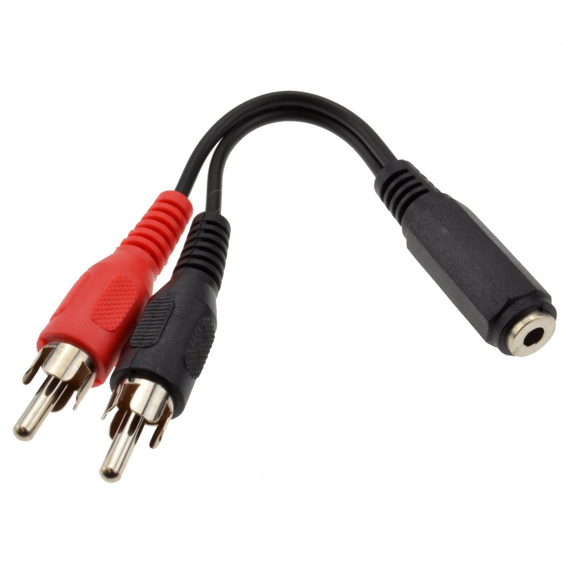 3.5mm Stereo Jack Socket to Twin Phono RCA Plugs Adapter Cable