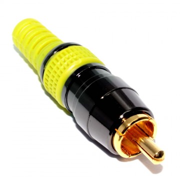 HQ Phono Male Solder End Yellow Composite Terminal