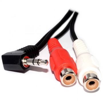 3.5mm Right Angled Jack to Twin Phono Sockets Cable 1.8m