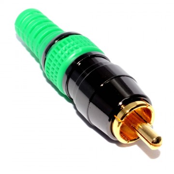 HQ Phono Male Solder End Green Component Terminal