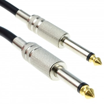 PRO 6.35mm Low Noise Guitar Lead Cable Gold Metal Connectors 4m BLACK