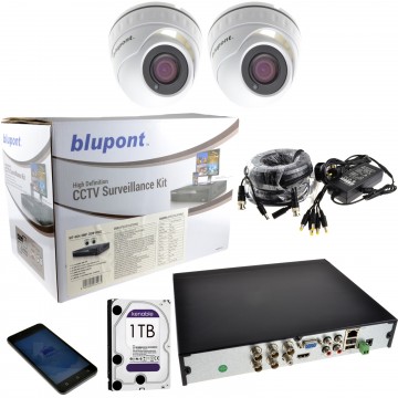 CCTV 2 x 5MP Dome Cameras & 4 Channel DVR with 1TB Drive + 18m Cables