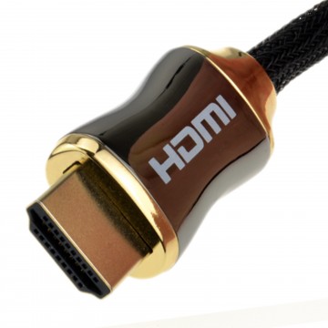 Braided Chrome HDMI Shielded Cable 4k 2k Supports 3D ARC Ethernet  1m