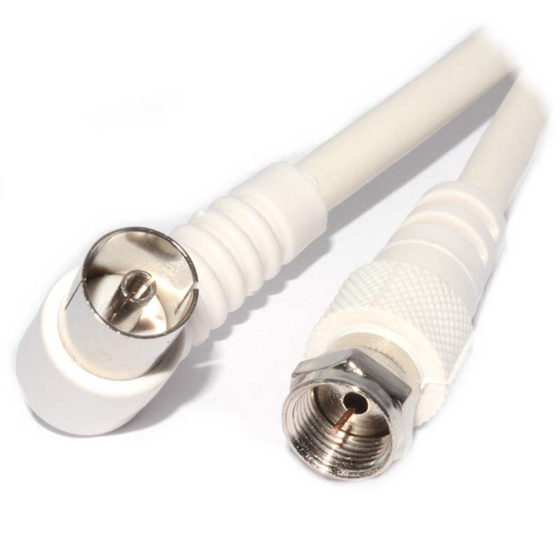 Male F-Connector To Female Right Angle RF Connection 1m
