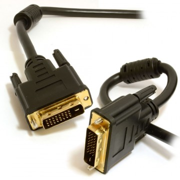 DVI-D Dual Link with Ferrite Cores Male to Male Cable Gold  0.5m 50cm