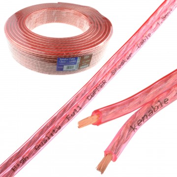 Speaker Cable 16AWG 1.5mm2 Pure OFC Copper Wire Clear  50m