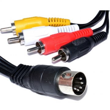 5 Pin Male Din Plug to 4 x RCA Phono Male Plugs Audio Cable 1.2m
