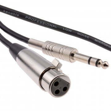 Balanced XLR 3 Pin Socket to 6.35mm Male Stereo Jack Plug Cable  1m