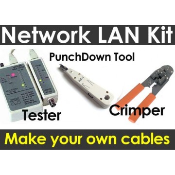 LAN Cable Tool Kit Crimper + Punch Down + Tester for RJ45/Ethernet