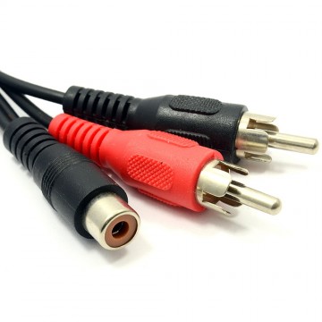 Single Phono Socket to 2x RCA Phono Plugs Adapter Lead Splitter Cable
