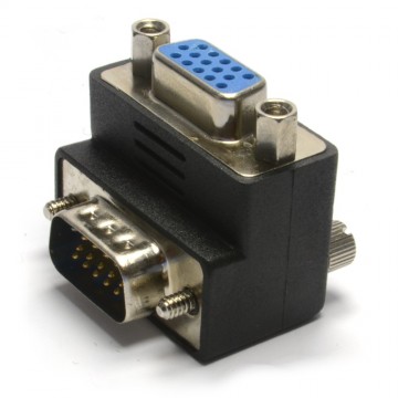 15 Pin SVGA Socket to HD15 VGA Plug 270 Degree Right Angled Adapter