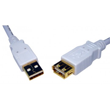 Newlink USB 2.0 Male to Female Shielded Extension Cable WHITE 2m