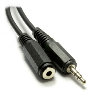 3.5mm Stereo Jack Plug to Socket Extension SINGLE Screened Cable  1m