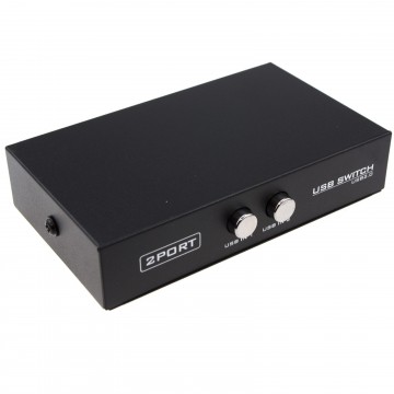 2 Port USB Switch Box Share 1x USB Device between 2x PCs/Laptops/Users